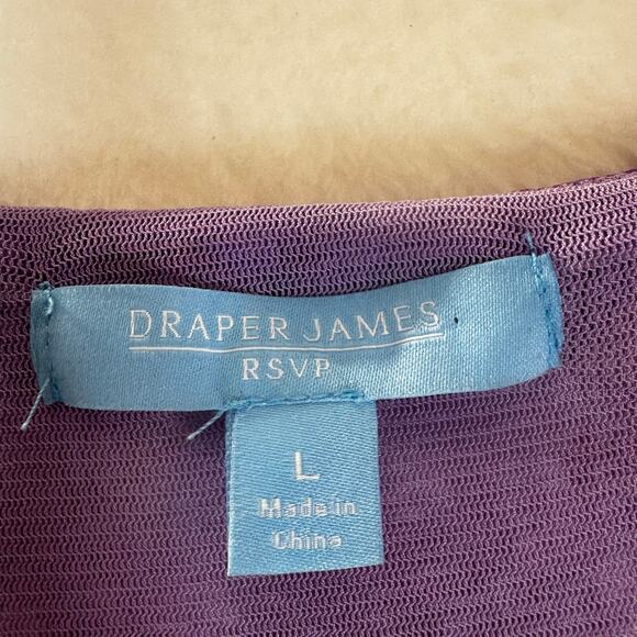 Draper James RSVP Floral Wrap Dress Size L Purple Flowers Midi Length - Picture 6 of 13